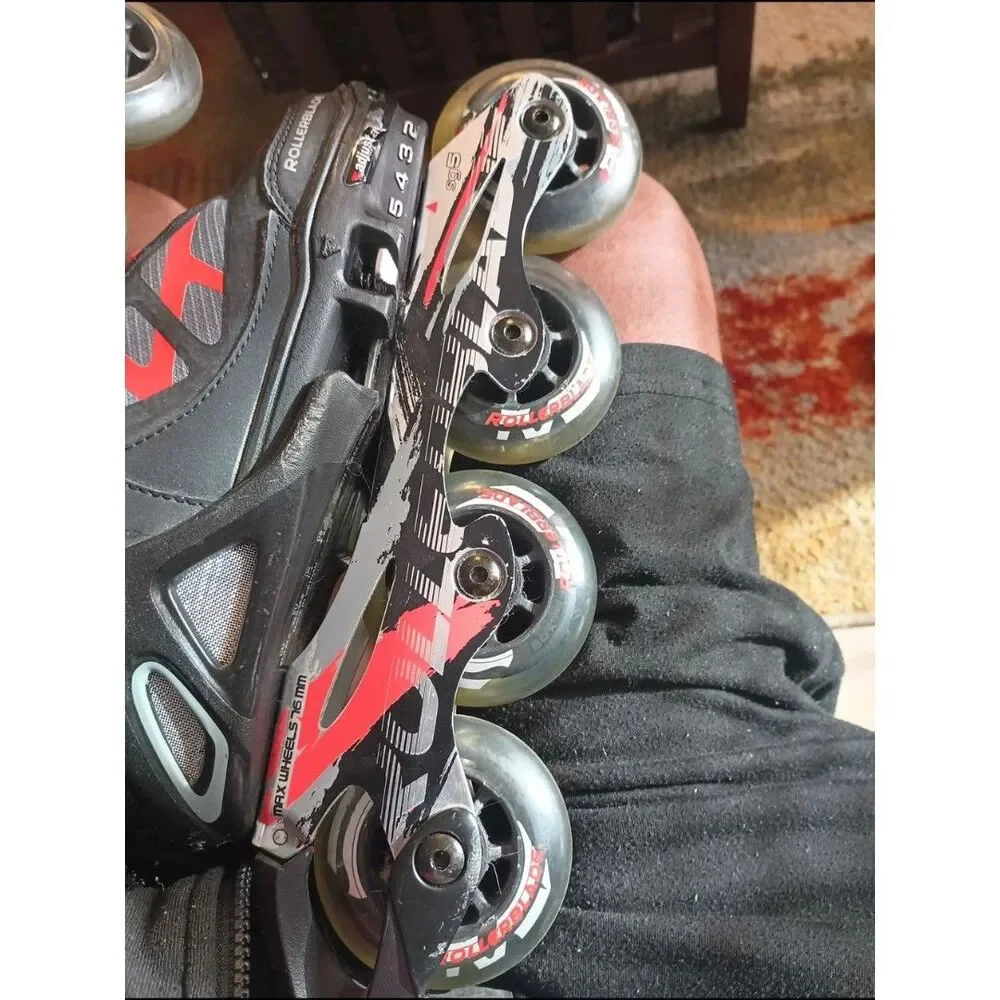 Kids' Gray and Red Adjustable Inline Skates